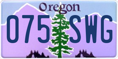 OR license plate 075SWG