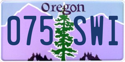 OR license plate 075SWI