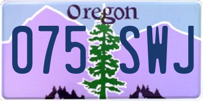 OR license plate 075SWJ