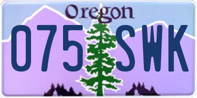 OR license plate 075SWK