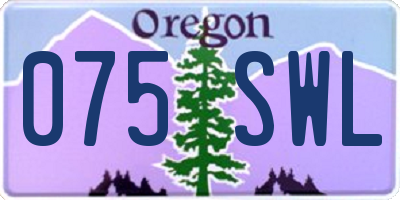 OR license plate 075SWL