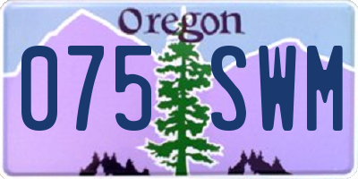 OR license plate 075SWM