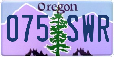 OR license plate 075SWR