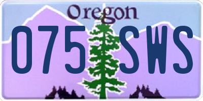 OR license plate 075SWS