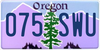 OR license plate 075SWU