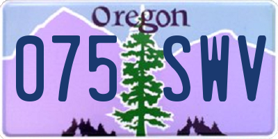 OR license plate 075SWV