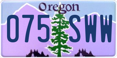 OR license plate 075SWW
