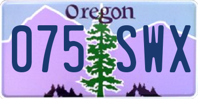 OR license plate 075SWX
