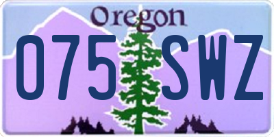OR license plate 075SWZ