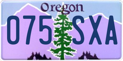 OR license plate 075SXA