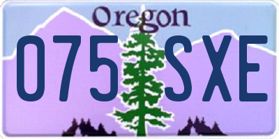 OR license plate 075SXE