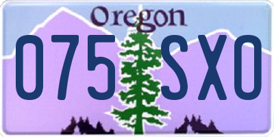 OR license plate 075SXO