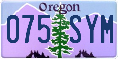 OR license plate 075SYM