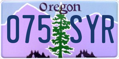OR license plate 075SYR
