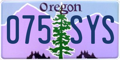 OR license plate 075SYS