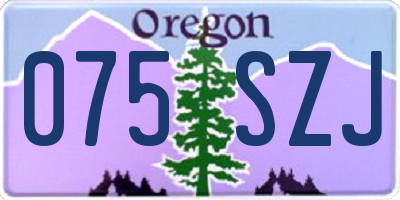 OR license plate 075SZJ