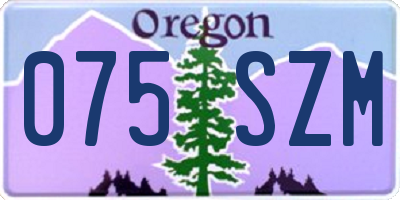 OR license plate 075SZM