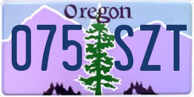 OR license plate 075SZT