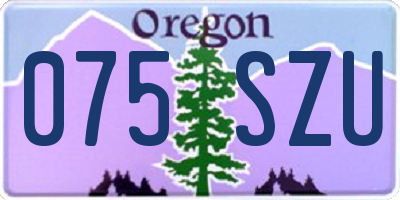 OR license plate 075SZU