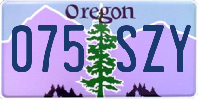 OR license plate 075SZY