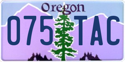 OR license plate 075TAC