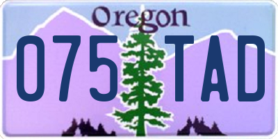 OR license plate 075TAD