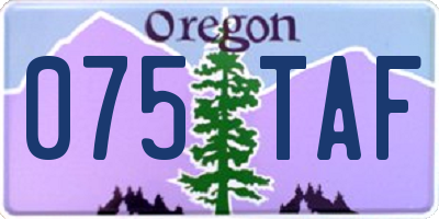 OR license plate 075TAF