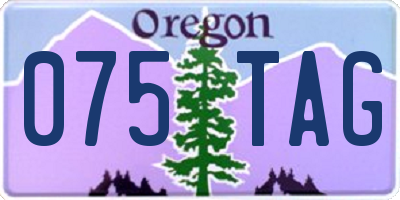OR license plate 075TAG