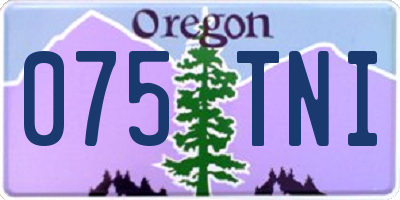 OR license plate 075TNI