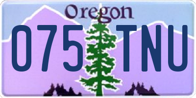 OR license plate 075TNU