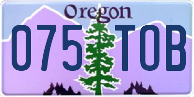 OR license plate 075TOB