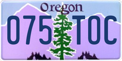 OR license plate 075TOC