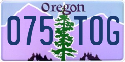 OR license plate 075TOG