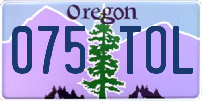 OR license plate 075TOL