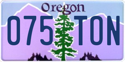 OR license plate 075TON
