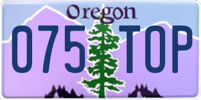 OR license plate 075TOP