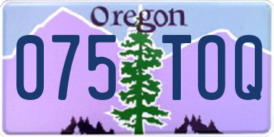 OR license plate 075TOQ