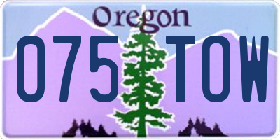 OR license plate 075TOW