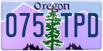 OR license plate 075TPD