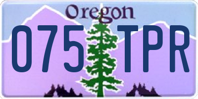 OR license plate 075TPR