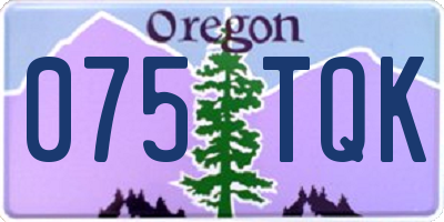 OR license plate 075TQK