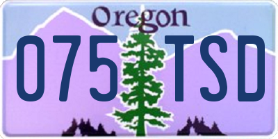 OR license plate 075TSD