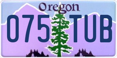 OR license plate 075TUB