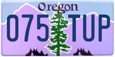 OR license plate 075TUP