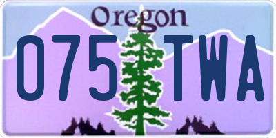 OR license plate 075TWA