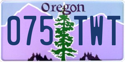 OR license plate 075TWT