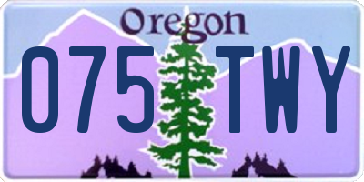 OR license plate 075TWY