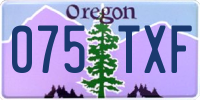 OR license plate 075TXF
