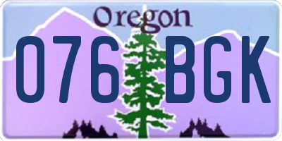 OR license plate 076BGK