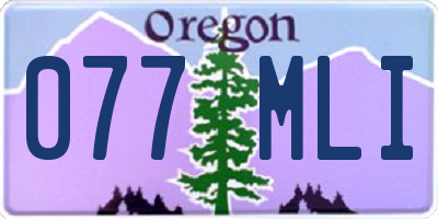 OR license plate 077MLI
